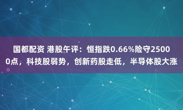 国都配资 港股午评：恒指跌0.66%险守25000点，科技股弱势，创新药股走低，半导体股大涨